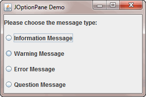 joptionpane showmessagedialog syntax