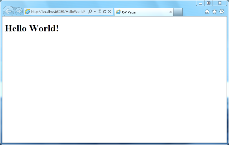 JSP - Hello World - Output
