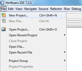 From the File menu choose New Project... menu item