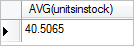 SQL avg units in stock SQL avg units in stock