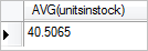 SQL avg units in stock