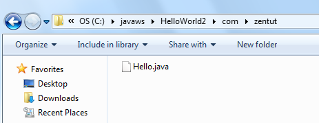 Java Hello World Folder Structure